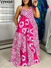 Load image into Gallery viewer, Maxi Long Dress Sexy Sleeveless Bohemian Printed Party Sundress 2024 VONDA Summer Tank Vestidos Beach Loose Casual Robe Oversize