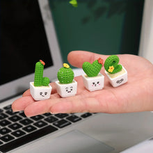 Load image into Gallery viewer, Charming 4-Piece Love &amp; Cactus Resin Figurines - Perfect For Living Room Bedroom And Cafe Tabletop Deco