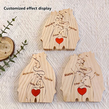 Load image into Gallery viewer, Handcrafted Wooden Bear Family Puzzle - Personalized Keepsake