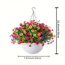 Load image into Gallery viewer, Fake Hanging Flowers With Basket -Artificial Flowers, Outdoor/Indoor Patio Lawn Decor, Artificial Hanging Plants For Wall, , Roo