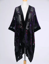 Load image into Gallery viewer, WeHello Bohemian burnt plush kimono Women&#39;s long Purple Tassel Beach Cover-up  Holiday Casual Cardigan Shawl JYPF-20