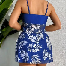 Load image into Gallery viewer, Summer Short Dress Split Swimsuit Women&#39;s Sexy Fashion High Waist Swimsuit Thickened Mesh Print Swimming Beach Wear