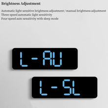 Load image into Gallery viewer, 9 Inch Large Digital Wall Clock USB Powered TEMP Humidity Week Auto Dimmer DST Table Clock 12/24H Electronic LED Alarm Clock