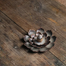 Load image into Gallery viewer, Incense Stick Holder Alloy Lotus Line Incense Burner Yoga Sage Sandalwood Coil Base Bronze Crafs Home Decor Christmas Gift