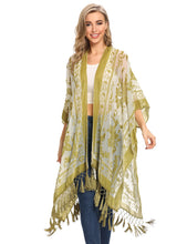 Load image into Gallery viewer, WeHello Bohemian burnt plush kimono Women&#39;s long Purple Tassel Beach Cover-up  Holiday Casual Cardigan Shawl JYPF-20