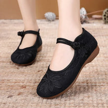 Load image into Gallery viewer, Women Retro High Quality Red Embroidery Ballet Shoes Lady Casual Sweet White Anti Skid Hemp Flat Shoes Zapatos Mujer E6184x