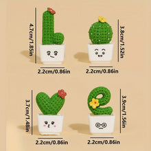 Load image into Gallery viewer, Charming 4-Piece Love &amp; Cactus Resin Figurines - Perfect For Living Room Bedroom And Cafe Tabletop Deco
