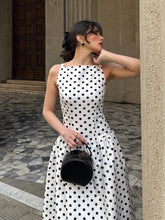 Load image into Gallery viewer, Elegant Women Polka Dot Maxi Dresses Chic Sleeveless Round Neck High Waist Slim Long Vestidos 2025 Lady Party Street New Dress