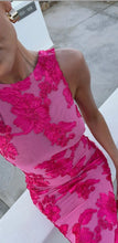 Load image into Gallery viewer, New Elegant Women Sleeveless 3d Flowers Party Dress Embroidery Mesh Slim Hip Package Female Fshion Maxi Dresses Robe