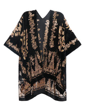 Load image into Gallery viewer, WeHello Bohemian burnt plush kimono Women&#39;s long Purple Tassel Beach Cover-up  Holiday Casual Cardigan Shawl JYPF-20