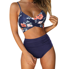 Load image into Gallery viewer, High Waist  Sexy Bikini Set 2024  Biquini Swimwear Women Two Pieces Swimsuit Floral Beachwear V-Neck Bathing Suits Female