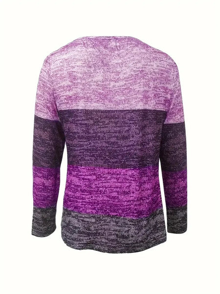 Autumn and Winter European and American Popular V Neck Zipper Splicing Long-Sleeved Printed Burnt Flower Women's T-Shirt fo