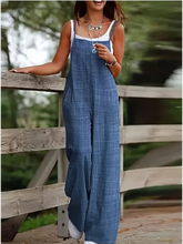 Load image into Gallery viewer, Women&#39;s Sleeveless Jumpsuit with Suspender Loose Casual Pocket Monochromatic Summer