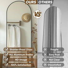 Load image into Gallery viewer, Modern Arched Full-Length Floor Mirror - 58" x 18" Oversized Design
