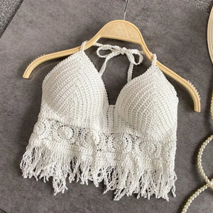 Boho Crochet Bra Knitted Beachwear: Sexy Womens Halter Top With