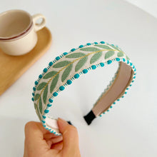 Load image into Gallery viewer, New Fashion Headband For Women Top Bohemia Leaf Embroidery Hairband Girls Spring Turban Hair Accessories