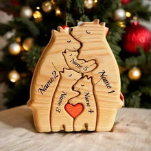 Load image into Gallery viewer, Handcrafted Wooden Bear Family Puzzle - Personalized Keepsake