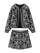 Load image into Gallery viewer, Street Print Coat Shorts Set Women Loose O-neck Lantern Cardigans Elastic Shorts Female Suit 2024 Autumn Fashion Y2k Lady Outfit