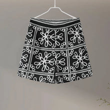 Load image into Gallery viewer, Street Print Coat Shorts Set Women Loose O-neck Lantern Cardigans Elastic Shorts Female Suit 2024 Autumn Fashion Y2k Lady Outfit