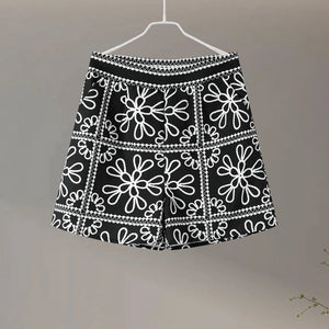 Street Print Coat Shorts Set Women Loose O-neck Lantern Cardigans Elastic Shorts Female Suit 2024 Autumn Fashion Y2k Lady Outfit