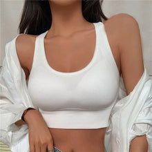 Load image into Gallery viewer, Summer Fashion Sexy Crop Top Women Bra Hollowed Back Cross Strap Yoga Sports Bra Breathable Underwear Female Fitness Vest