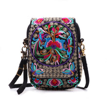 Load image into Gallery viewer, Colorful Cloud Emblem Embroidery Zero Wallet Large Screen Mobile Phone Bag Women&#39;s Crossbody Bag Small Handbag Mini Embroidery Retro Bag