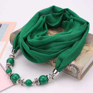 Silk Scarf Necklace Ethnic Style Scarf Creative Women's Neck Cover Women's Spring and Summer Scarf Decorative Clothing Accessories