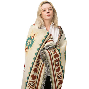 Tribal Blankets Indian Outdoor Rugs Camping Picnic Blanket Boho Decorative Bed Blankets Plaid Sofa Mats Travel Rug Tassels