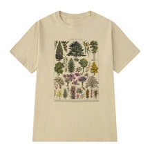 Load image into Gallery viewer, Vintage Illustration Botanical T Shirt Boho Style Floral Print Women T-Shirts Cute Ladies Tops Aesthetic Cottagecore Clothes