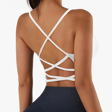 Load image into Gallery viewer, Women Cross Strap Sports Bra Top Women Push Up Sport Bra Yoga Gym Crop Top Brassiere Fitness Top Sport Bra Breathable Bras