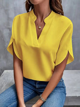 Load image into Gallery viewer, Women Elegant Solid Chiffon Blouse Spring Summer Casual Long Sleeve V Neck Loose Shirt Office Lady Tunics Oversized Tops 2024