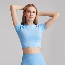 Load image into Gallery viewer, Women Seamless Yoga T-Shirt Fitness Crop Top Workout Gym  Shirts Short Sleeve Quick-drying Yoga T-shirts Sportswear Female