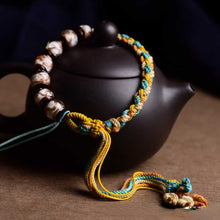 Load image into Gallery viewer, Hand-woven Bracelet Nepalese Fragrant Gray Glass Bracelet Female Thangka Bracelet Tibetan Retro Ethnic Style Rope Bracelet