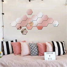 Load image into Gallery viewer, 3D Hexagon Mirror Wall Stickers - DIY Self-Adhesive Set