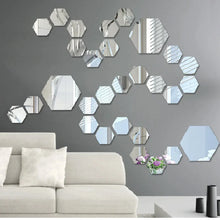 Load image into Gallery viewer, 3D Hexagon Mirror Wall Stickers - DIY Self-Adhesive Set