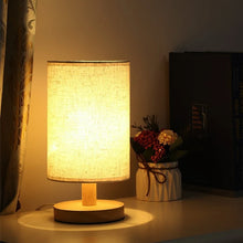 Load image into Gallery viewer, Minimalist Fabric Shade LED Table Lamp - Dimmable USB Bedside Light