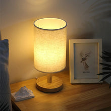 Load image into Gallery viewer, Minimalist Fabric Shade LED Table Lamp - Dimmable USB Bedside Light