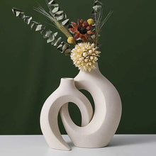 Load image into Gallery viewer, Minimalist European Ceramic Vase Set - Modern White Decor