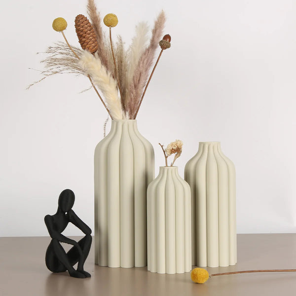 Bohemian Art Vase Set - Earthy Tones Home & Office Decor