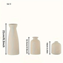 Load image into Gallery viewer, Rustic Farmhouse Ceramic Vase Set - Modern 3-Piece Collection