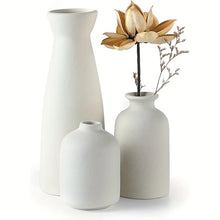 Load image into Gallery viewer, Rustic Farmhouse Ceramic Vase Set - Modern 3-Piece Collection