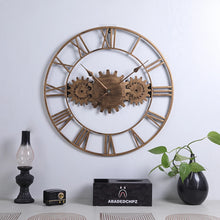 Load image into Gallery viewer, Retro Roman Numeral Metal Wall Clock - 3D Silent Iron Design