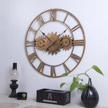Load image into Gallery viewer, Retro Roman Numeral Metal Wall Clock - 3D Silent Iron Design