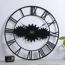 Load image into Gallery viewer, Retro Roman Numeral Metal Wall Clock - 3D Silent Iron Design