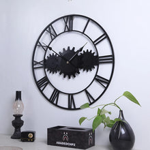 Load image into Gallery viewer, Retro Roman Numeral Metal Wall Clock - 3D Silent Iron Design
