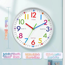 Load image into Gallery viewer, Educational Children's Time Management Wall Clock - Silent Cartoon Design