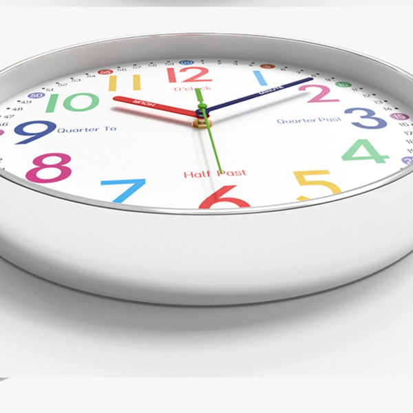 Educational Children's Time Management Wall Clock - Silent Cartoon Design