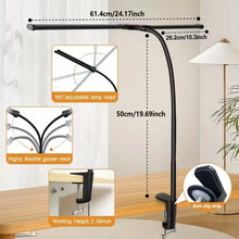 Load image into Gallery viewer, Eye-Caring 10W LED Clamp Desk Lamp - Flexible USB Powered Light