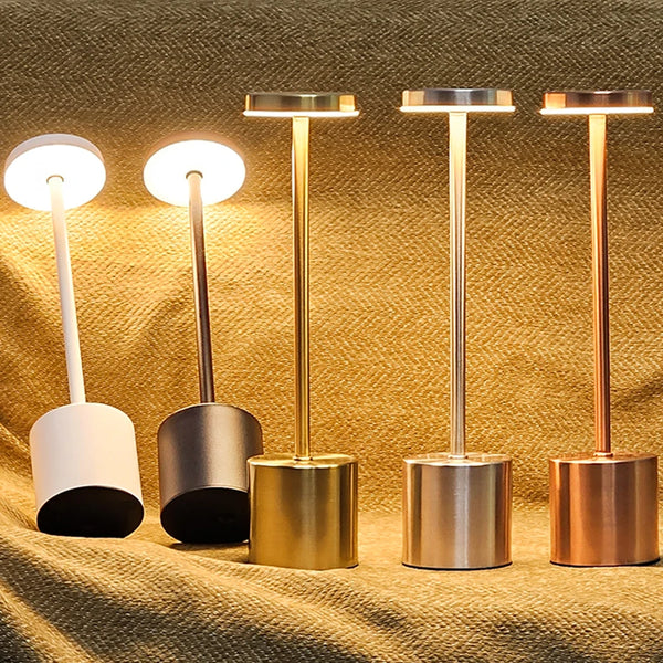Elegant Metal Rechargeable Table Lamp