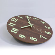 Load image into Gallery viewer, Nordic Luminous Silent Wood Wall Clock